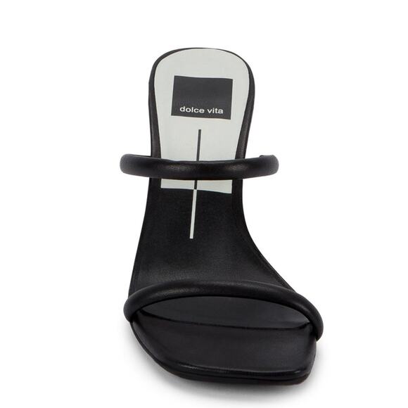 Dolce Vita Noles Heels 11 Black NWOT Sandals Mules Slip On 90s Y2K Leather - Picture 3 of 9